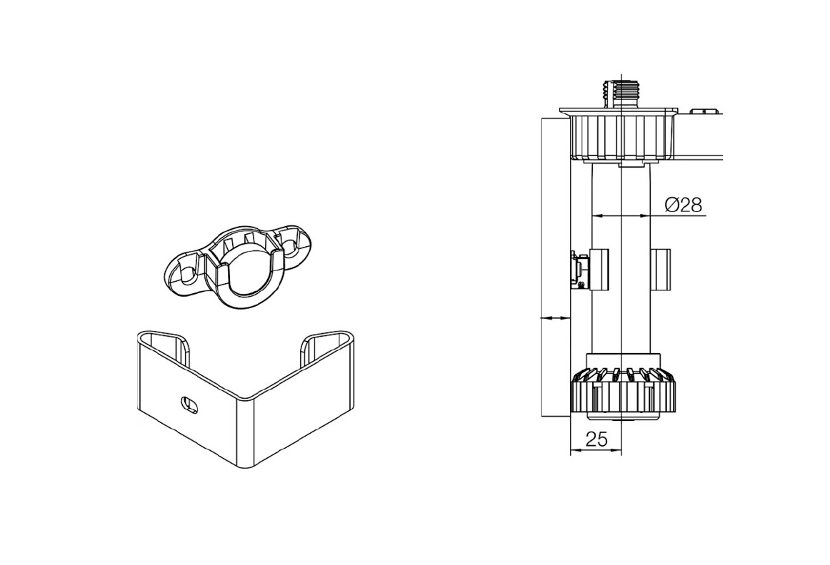 Опоры Клипса-держатель с магнитом для деревянного цоколя GZR603