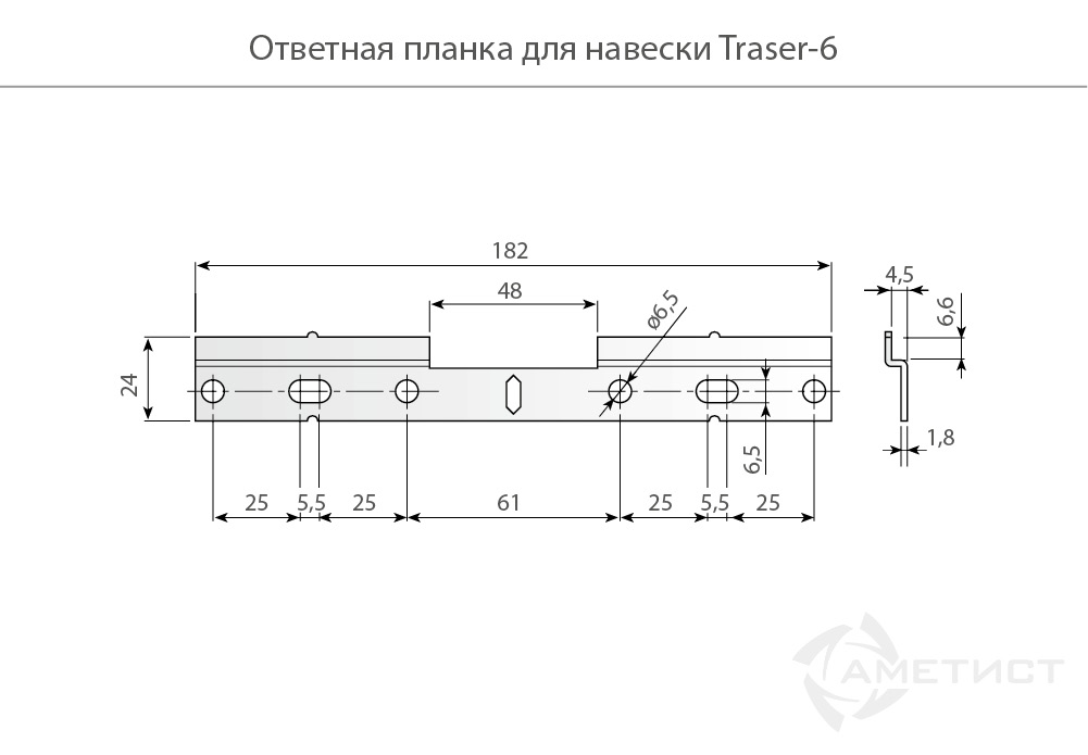 Навесы и соединительная фурнитура Ответная планка Traser-6