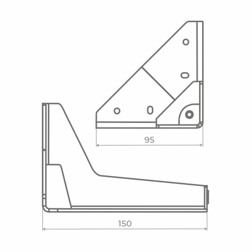 Опоры Опора для мебели MetalLine 025 нерегулируемая H-150мм Сталь графит F025S.150GF