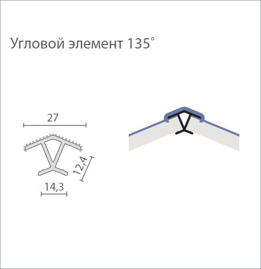 Цоколь для кухни, цвет грецкий орех Угловой элемент цоколя 135 град. 465A, Н=120, цвет грецкий орех noce serafino 465A-117683SF