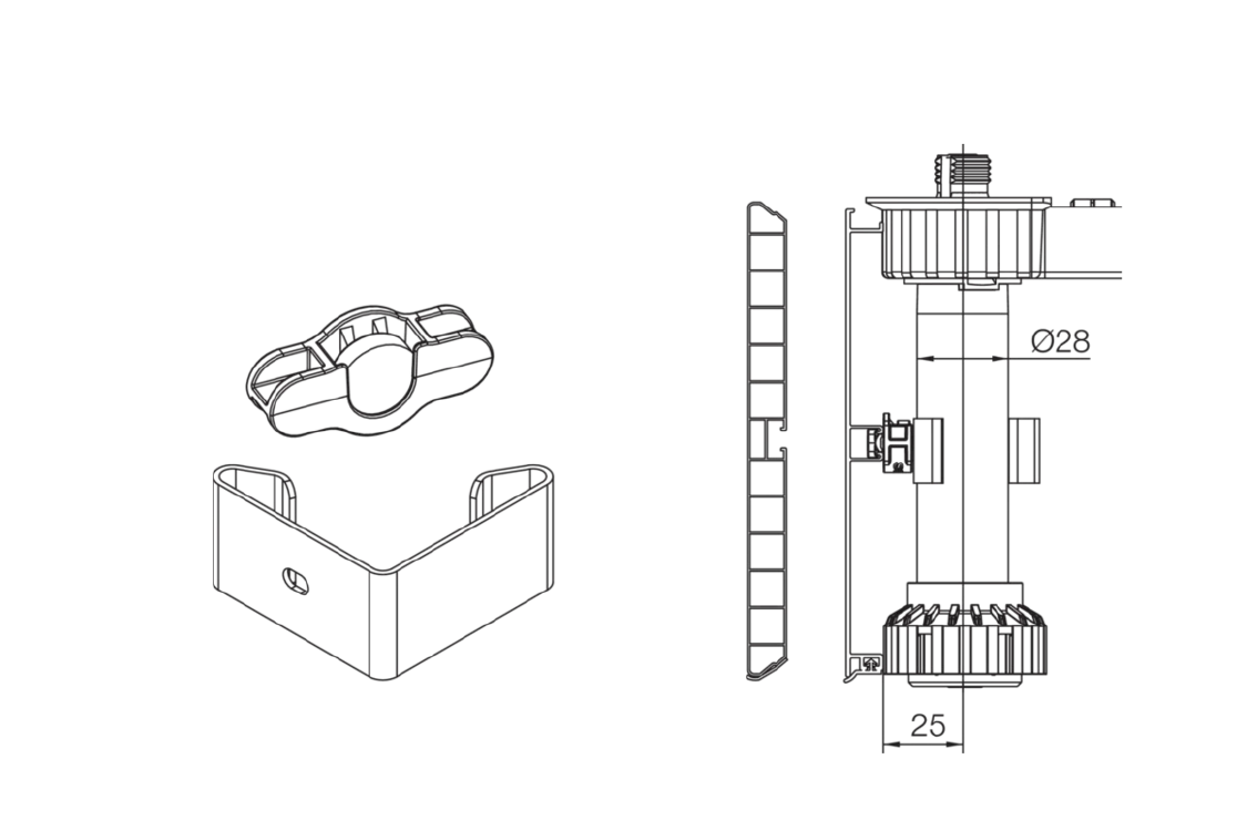 Опоры Клипса-держатель с магнитом для пластикового цоколя GZR602