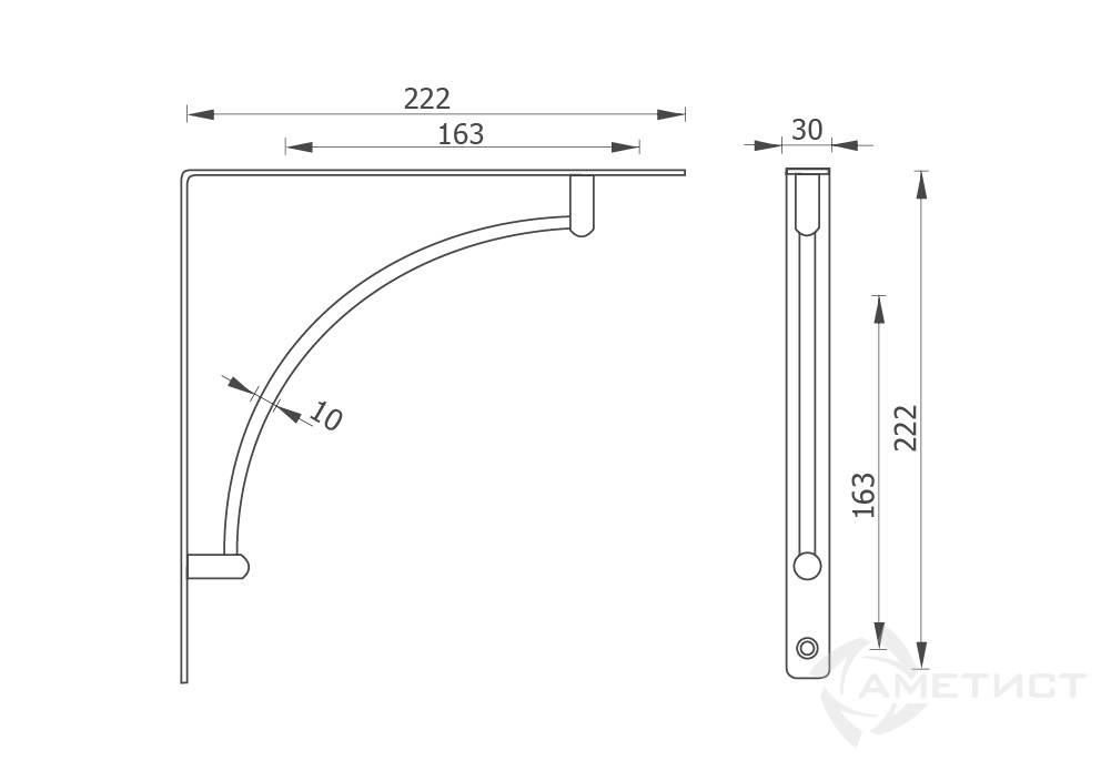 Полкодержатели Полкодержатель угловой 206W сталь мат.хром PW206S.222CM