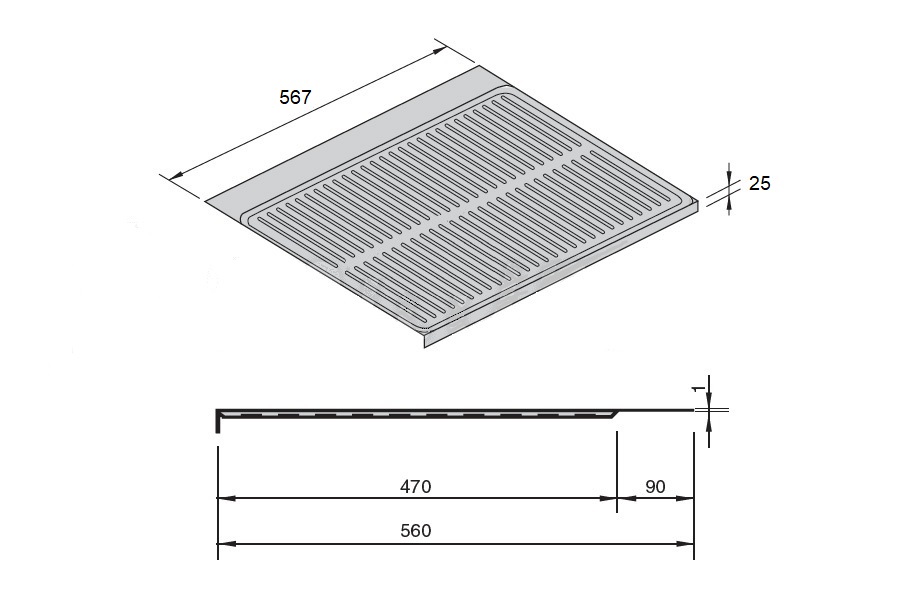 Гигиенические поддоны Поддон гигиенический JET в нижнюю базу 600 мм. Пластик IP560PL.600GR99