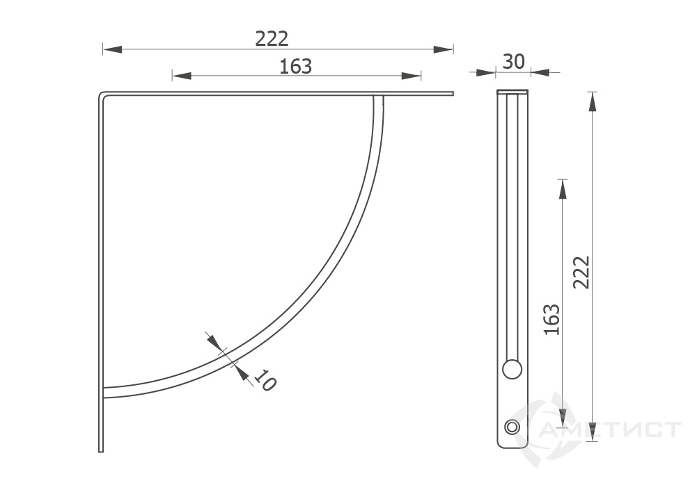 Полкодержатели Полкодержатель угловой 207W сталь мат.хром PW207S.222CM