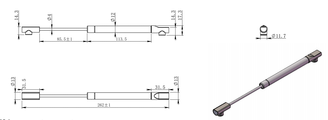 Газлифты и подъемные механизмы Газовый лифт 112 белый грузоподъемность 100N M112A.100WT