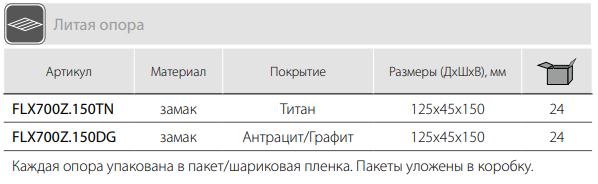 Опоры Опора для мебели MetalLine 700 H-150мм Сталь Антрацит FDH700S.150DG
