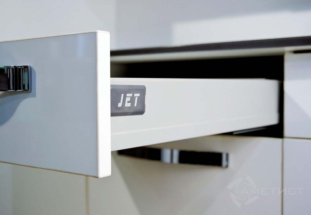 Ящик JETBOX PLUS H80 Двустенный металлический ящик 216 H80мм L500мм серый BR216A.500PG kit