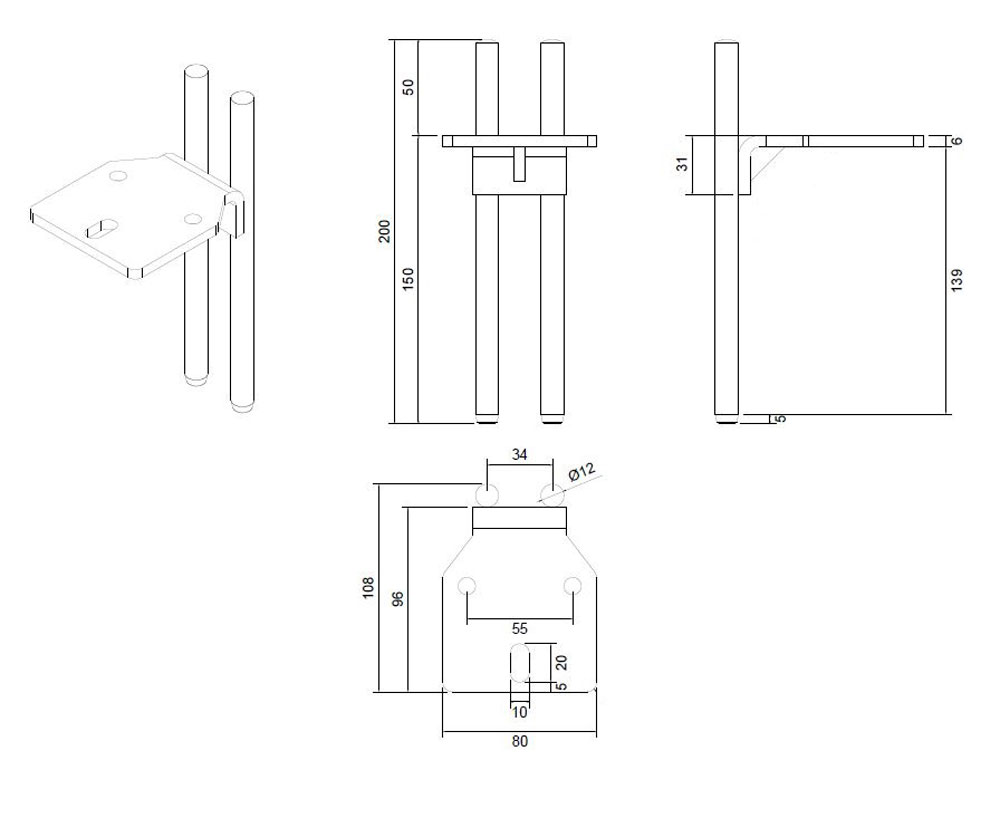 Опоры Опора для мебели MetalLine 910 H150-200мм Сталь Черный никель (DH) F910S.200NPDH