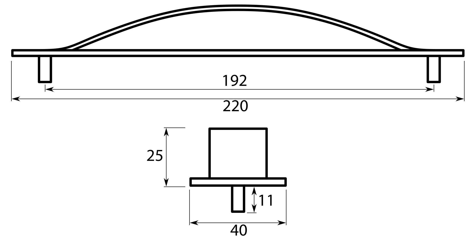 Ручки мебельные Ручка Eureka 1224, 192мм, цвет хром 1224.1A99